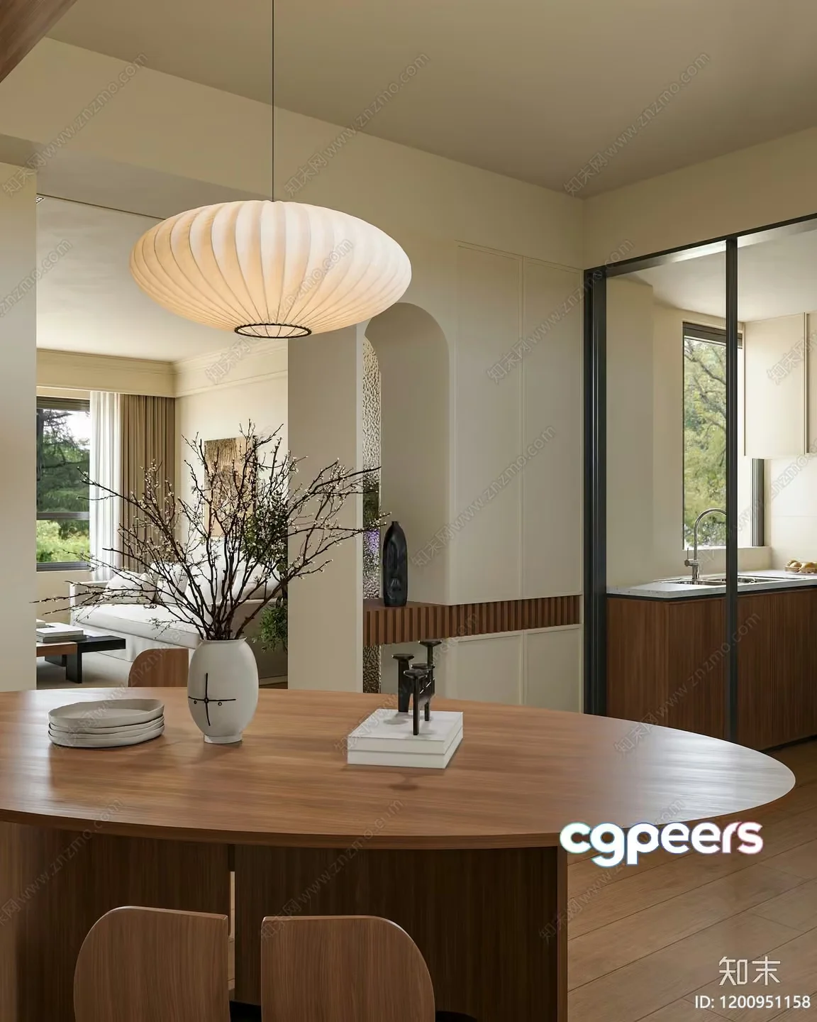 Modern Dining Area 3D Model – 12843 – CORONA Render