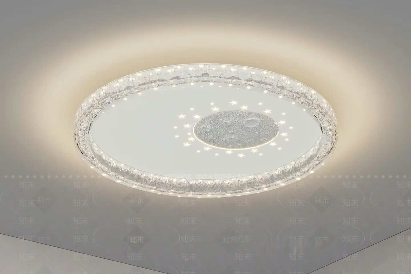 A Circular Light Fixture With A Decorative Border 3D Model – 19132 – VRAY Render