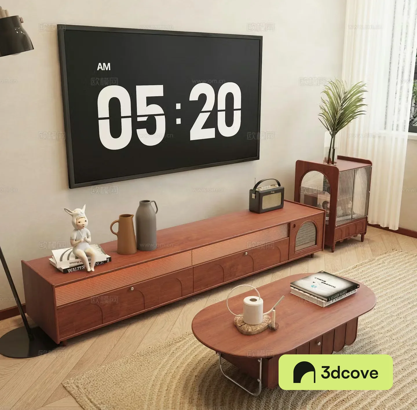 Middle-aged TV cabinet 3D model