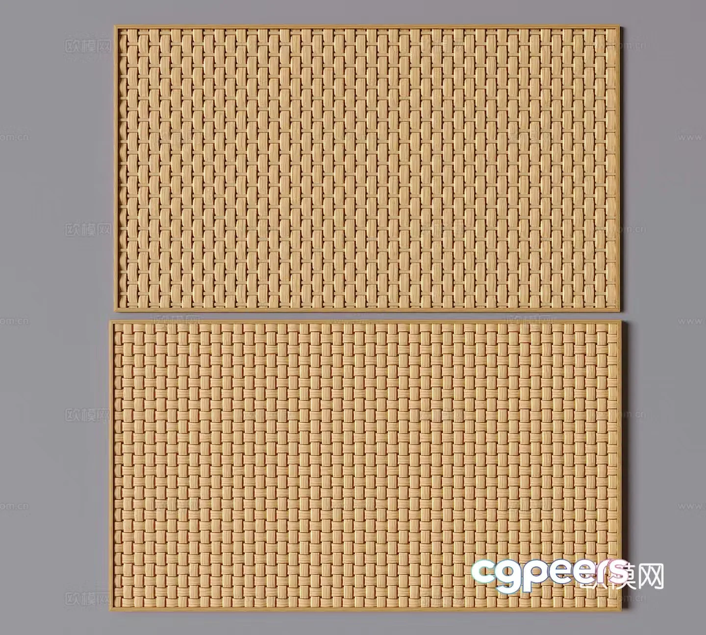 New Chinese style rattan wainscoting bamboo 3D model