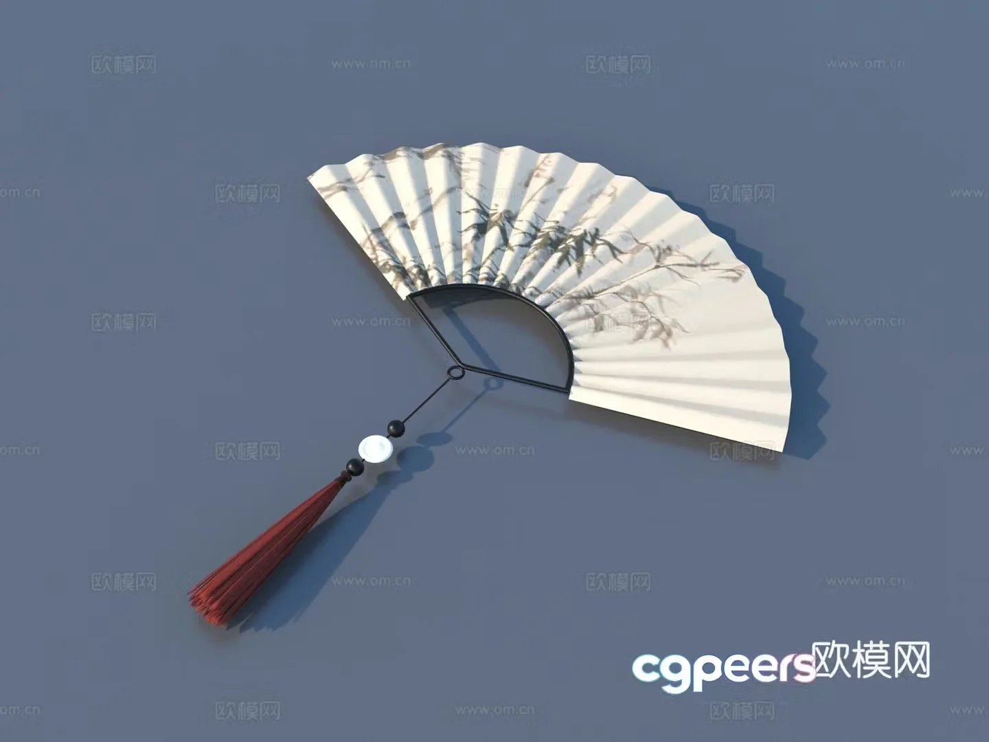 Fan Paper Fan Folding Fan Chinese Fan 3D Model