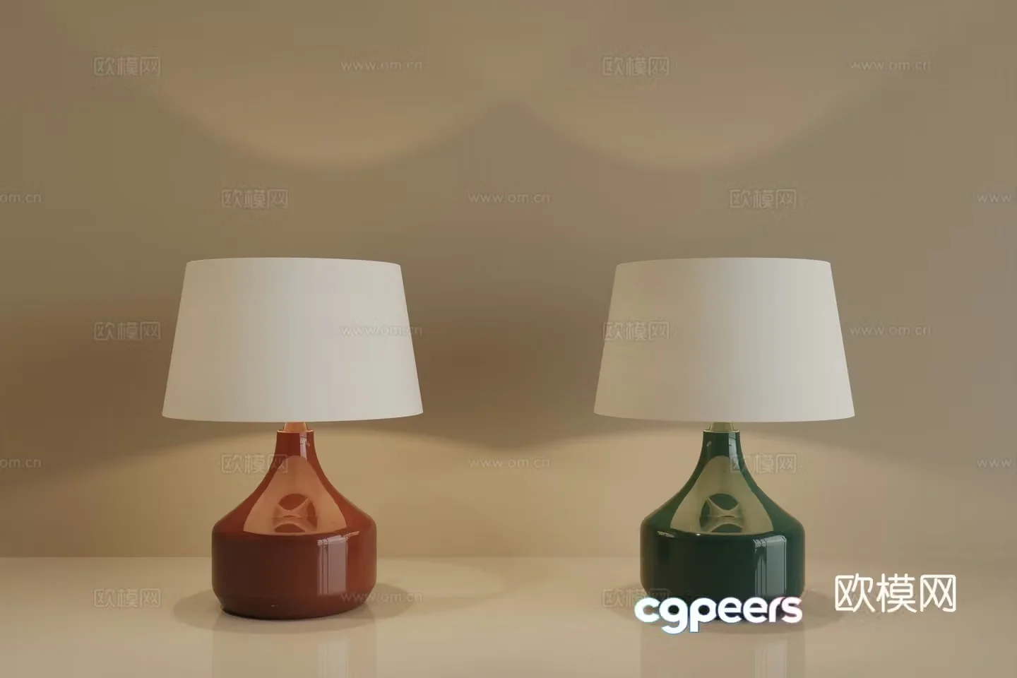 Table lamp lamp floor lamp orange red desk lamp green desk lamp glass desk lamp 3d model
