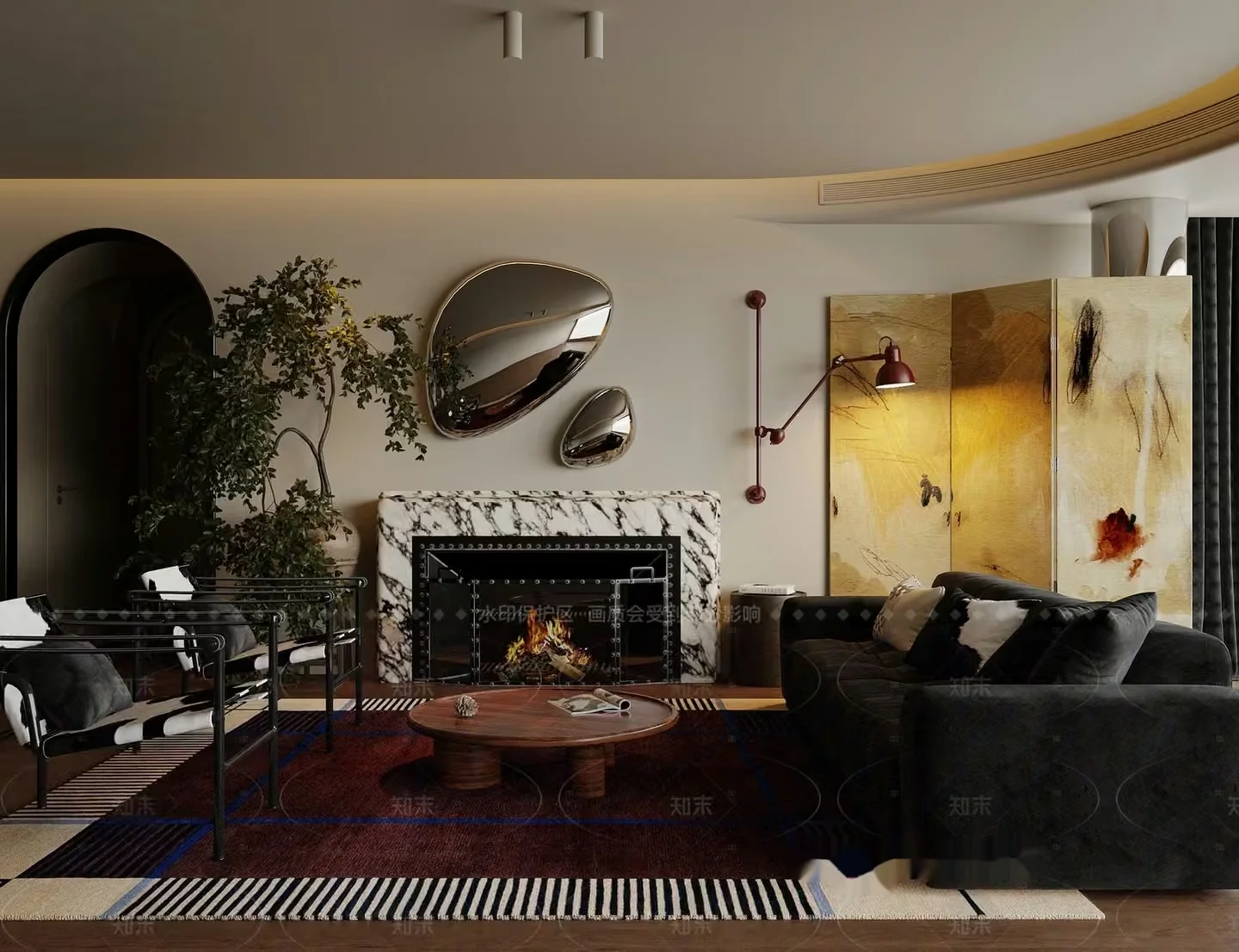 Cozy Living Room 3D Model – 8003 – VRAY Render