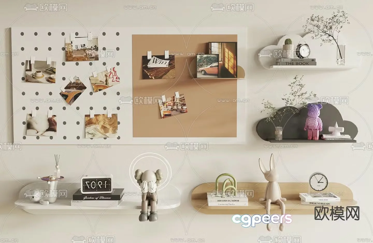 Wall decorations wall hanging shelves 3d model