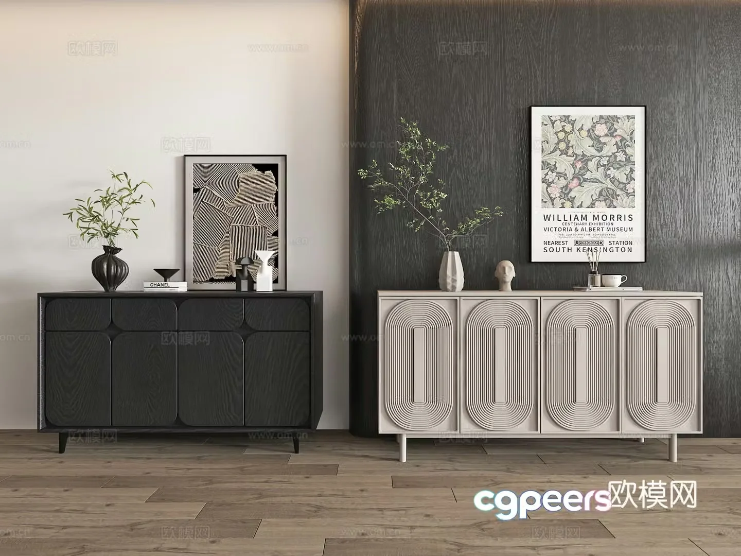 Modern entrance cabinet Duanjing cabinet 3D model