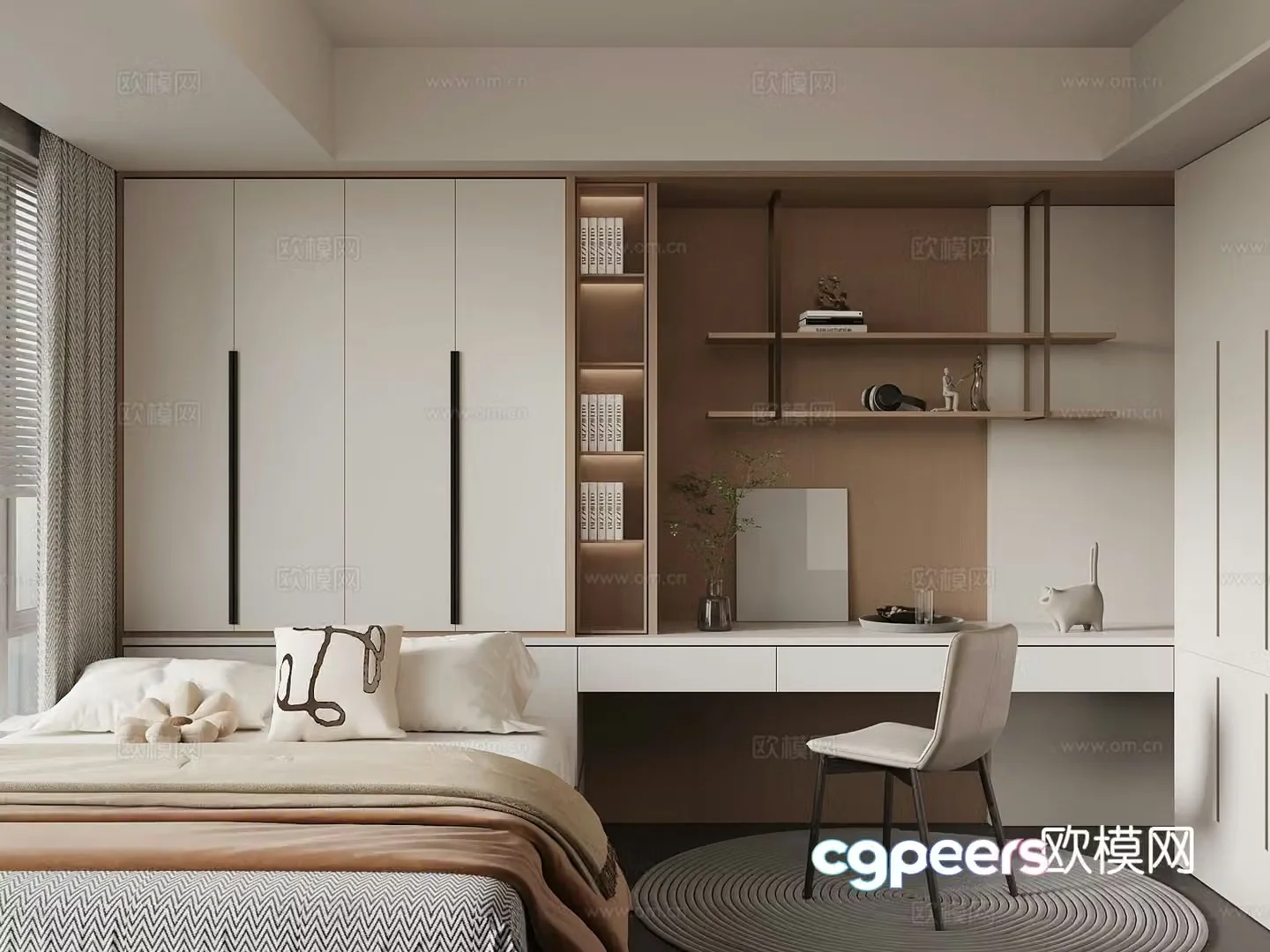 Modern tatami bedroom 3d model