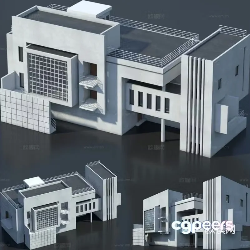 Construction factory factory office building single building 3d model