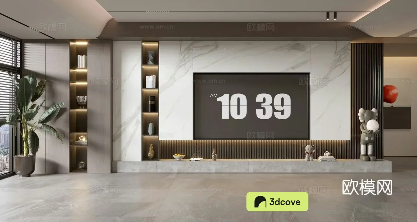 Light luxury TV background wall TV wall full wall TV cabinet
