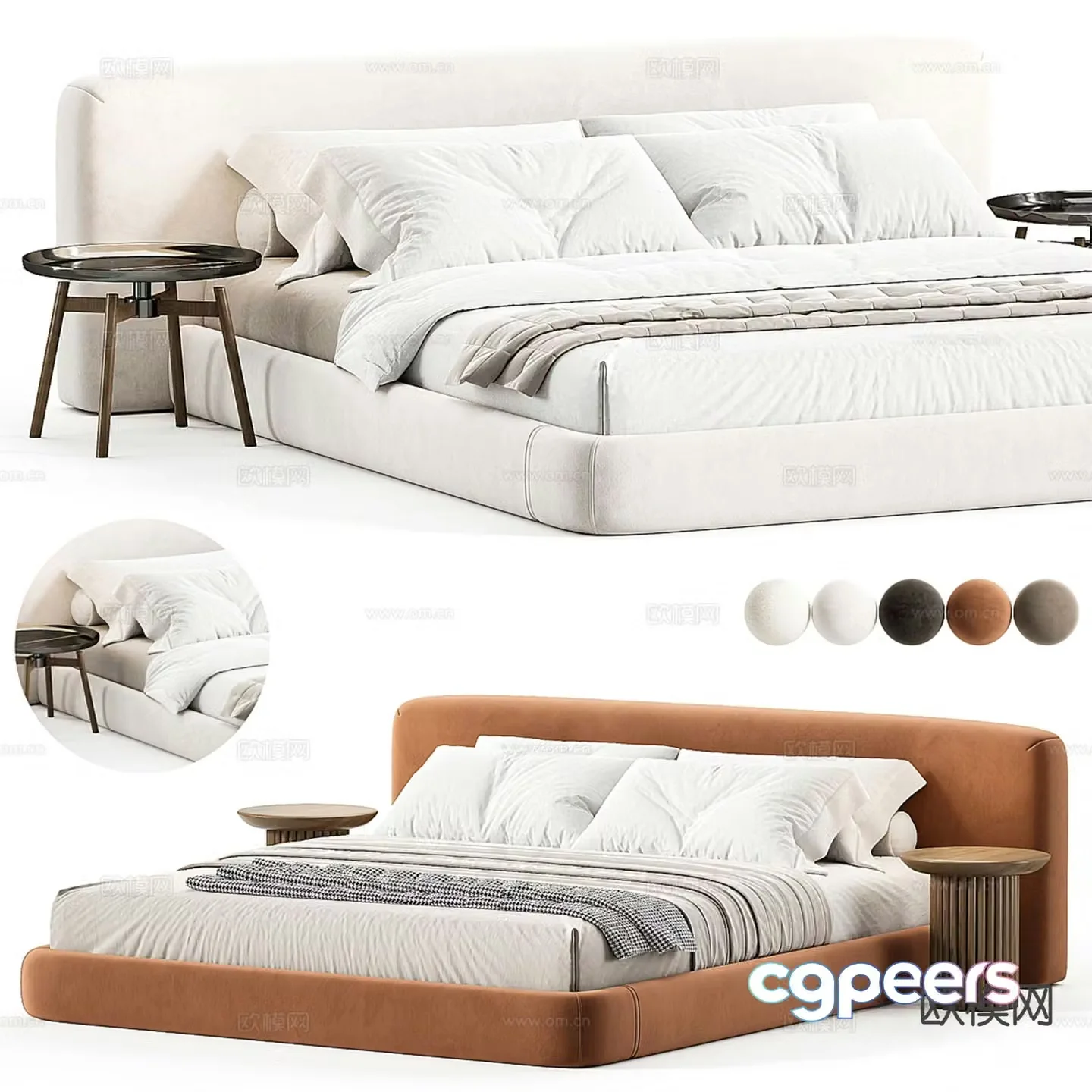 Alessio Bed By Casa Blanco double bed 3d model