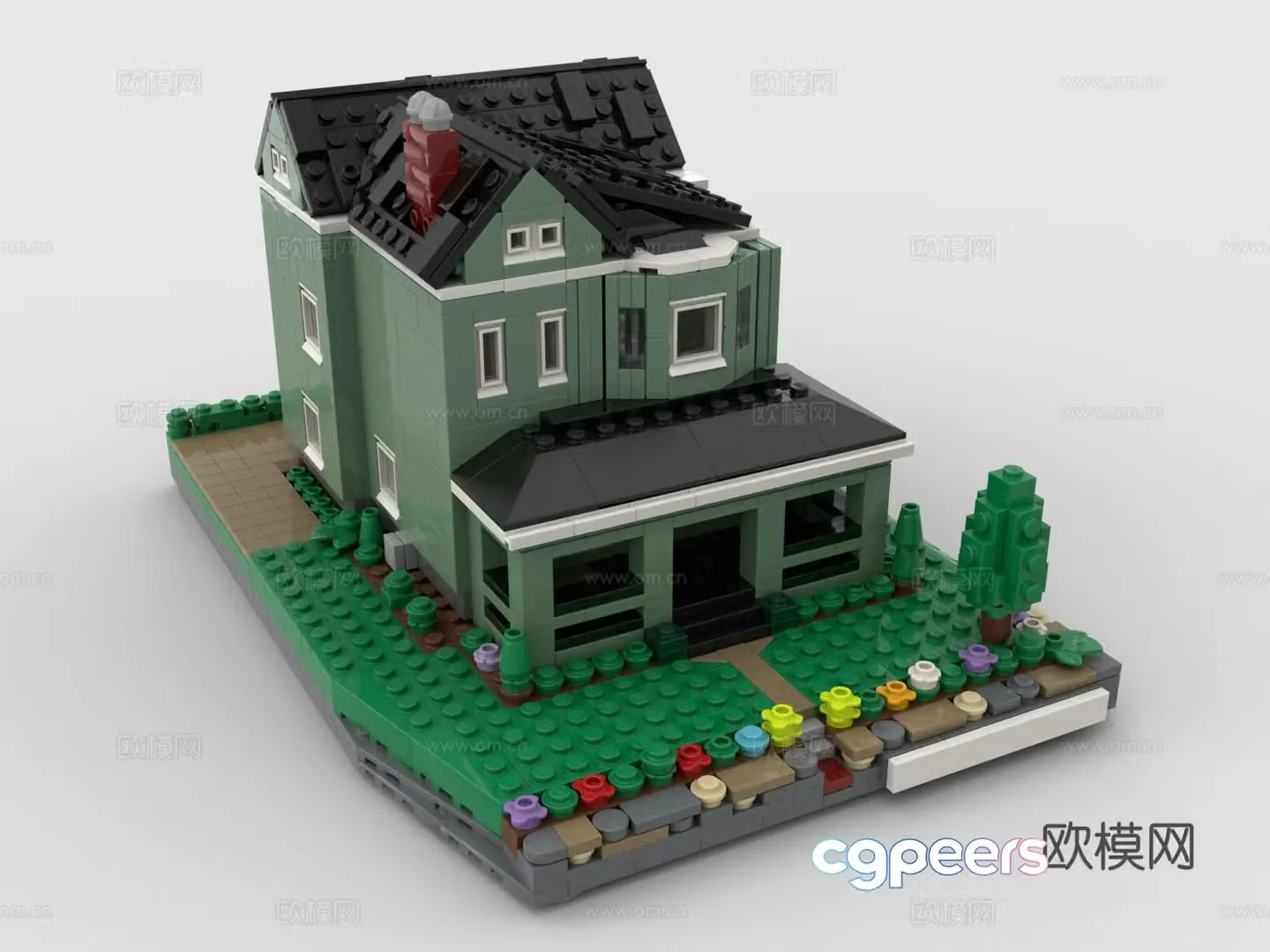 LEGO LEGO Toys Building Blocks Single Family Villa Building House House 3d Model