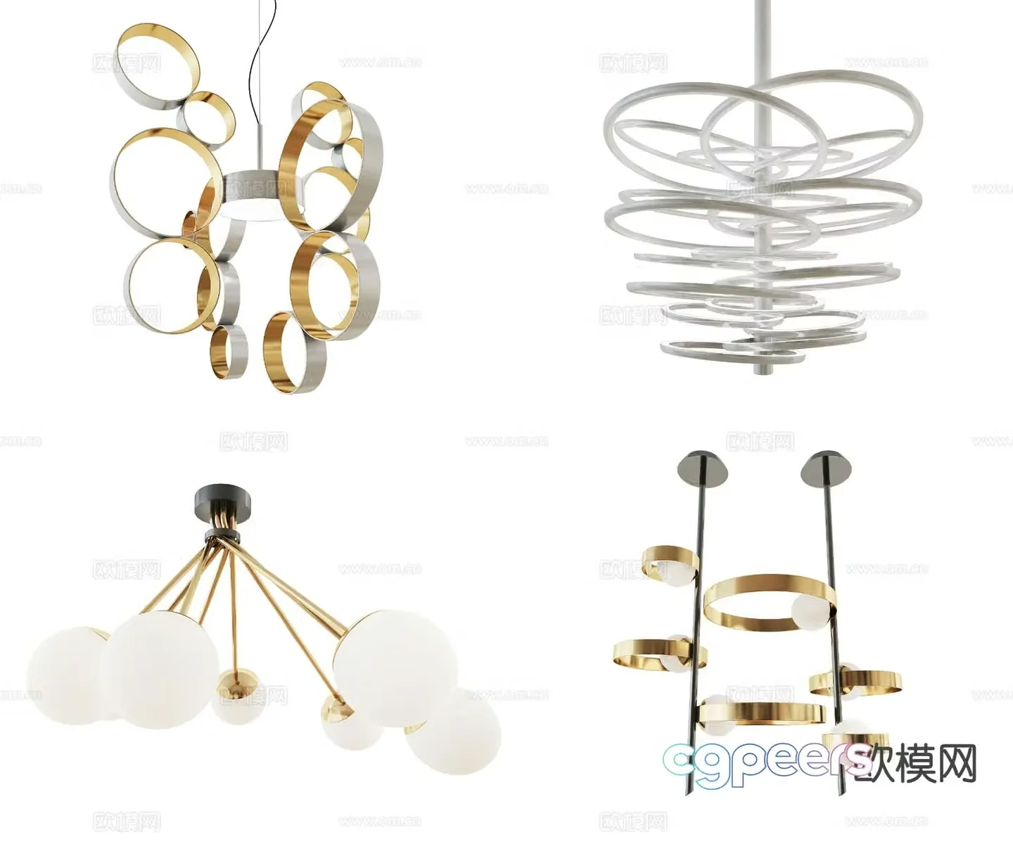 Light luxury hall chandelier 3d model