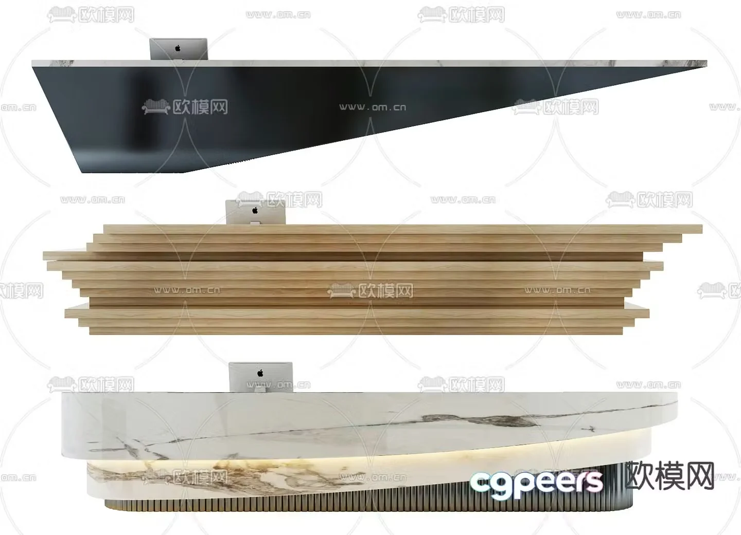 Front desk reception desk service desk information desk 3d model