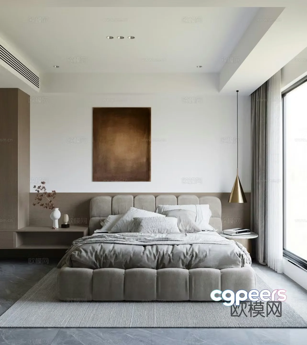 Modern bedroom master bedroom 3d model