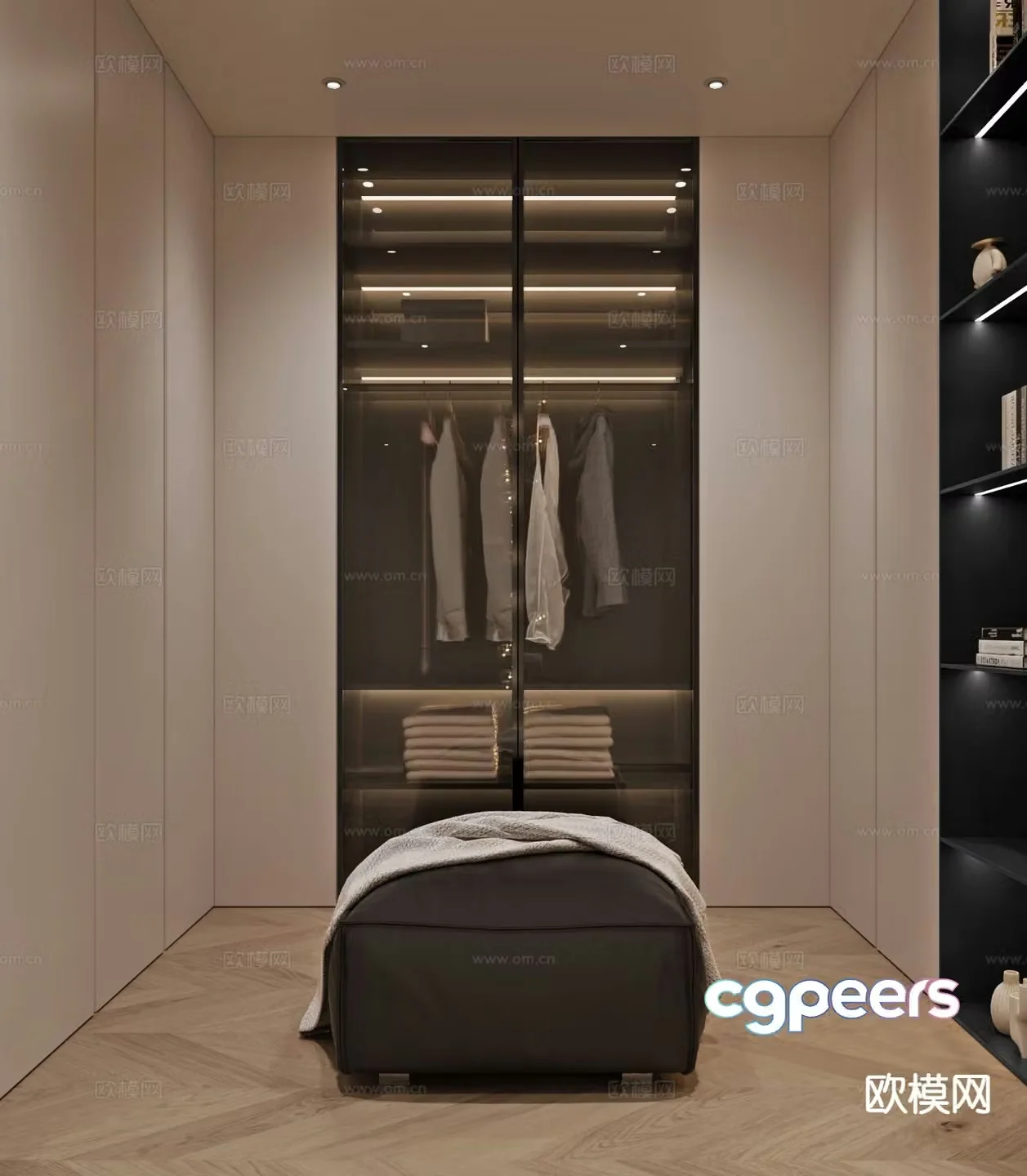 Modern cloakroom corridor 3d model