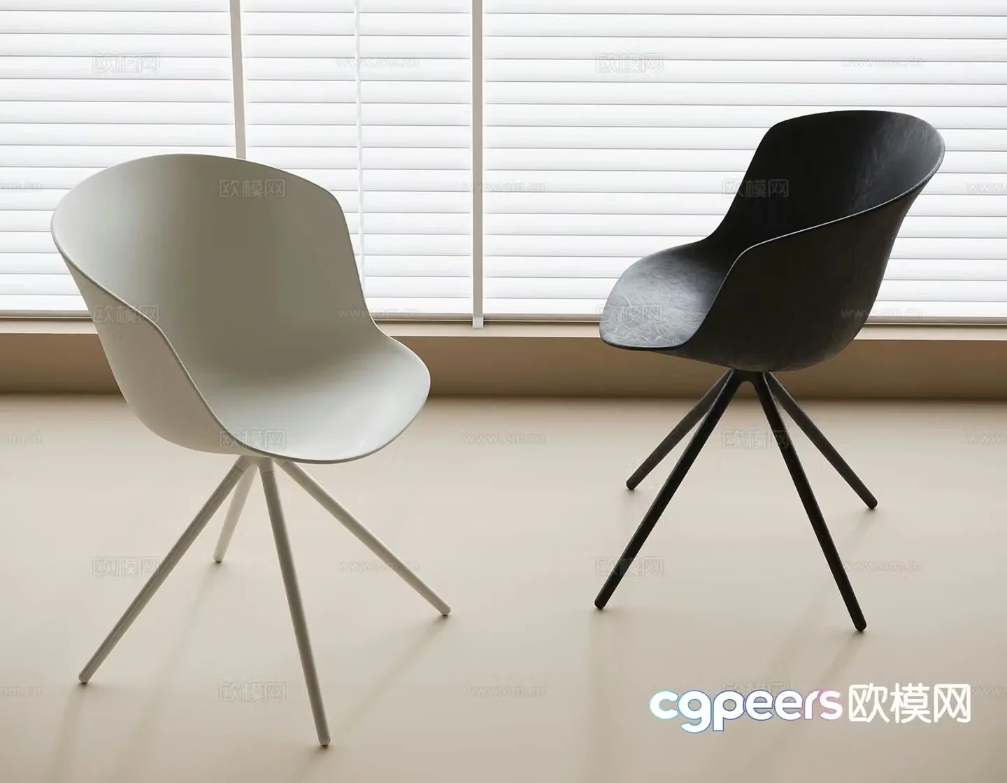 Modern chair single chair staff chair training chair 3d model