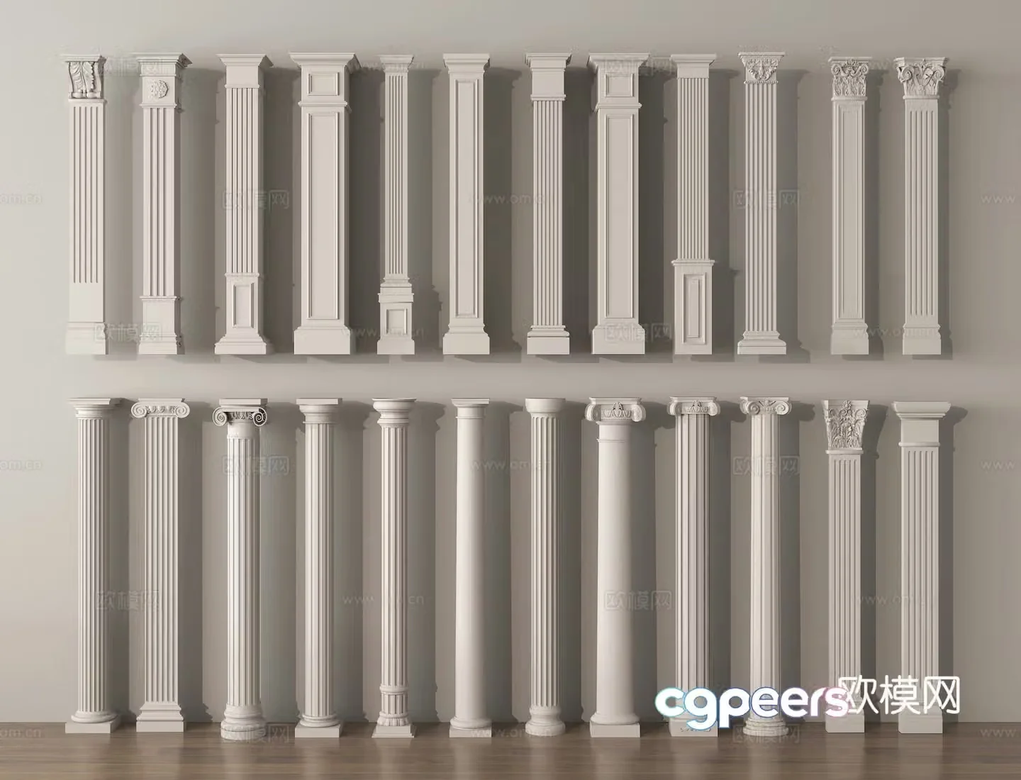 Column Roman column Gate column Gypsum column Piper 3D model