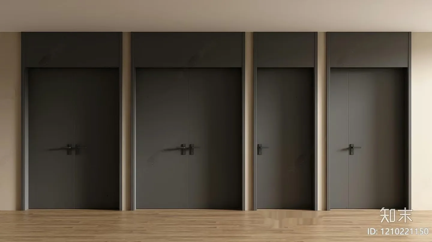 Black Doors 3D Model – 19579 – VRAY Render