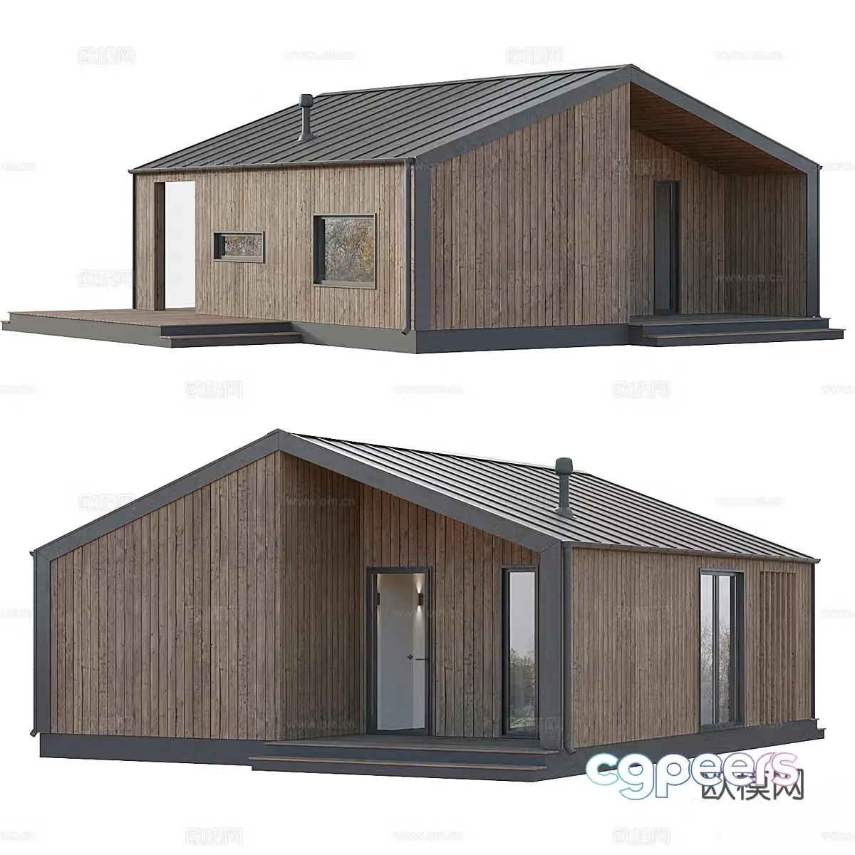 Modern country cabin 3d model
