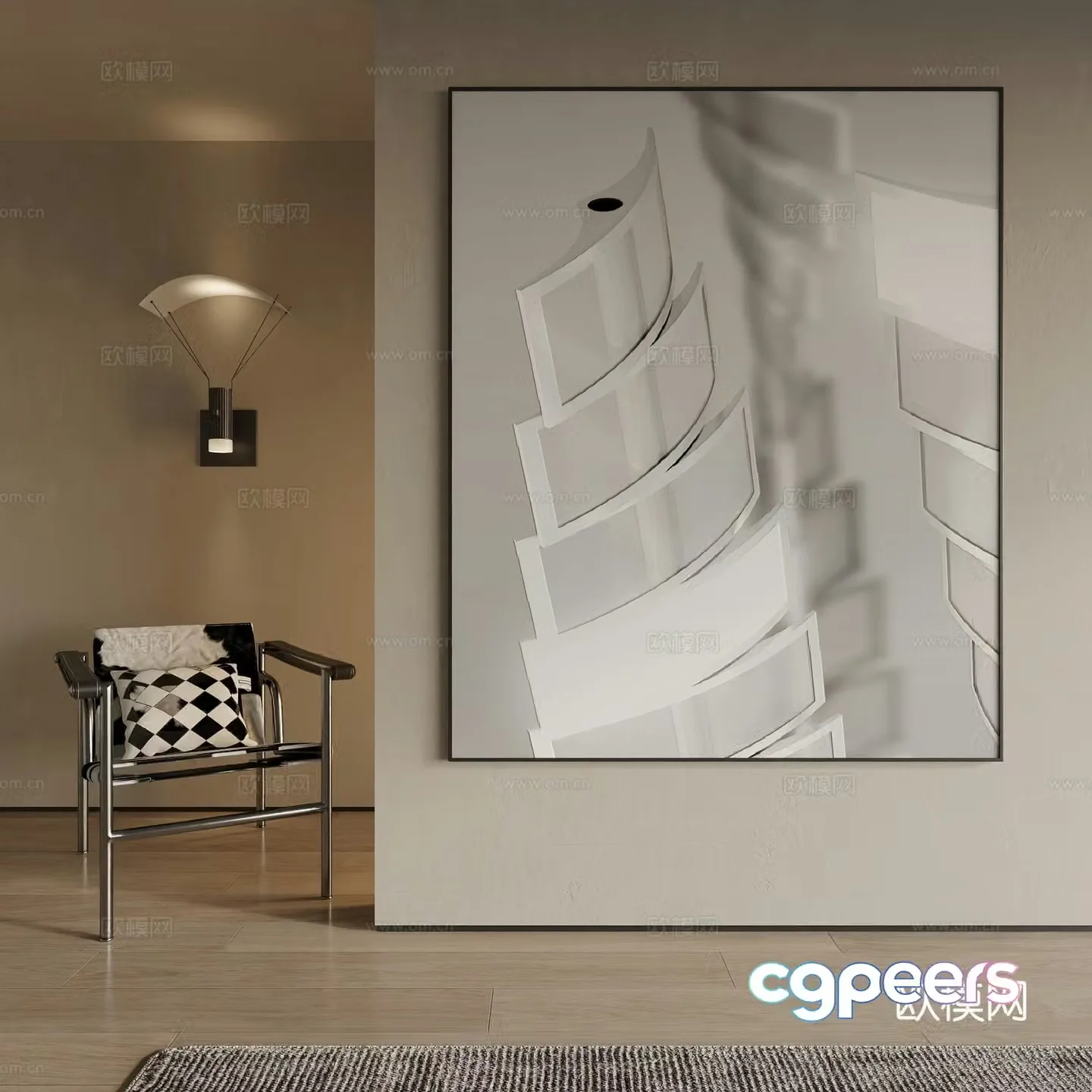 Modern decorative painting 3d model