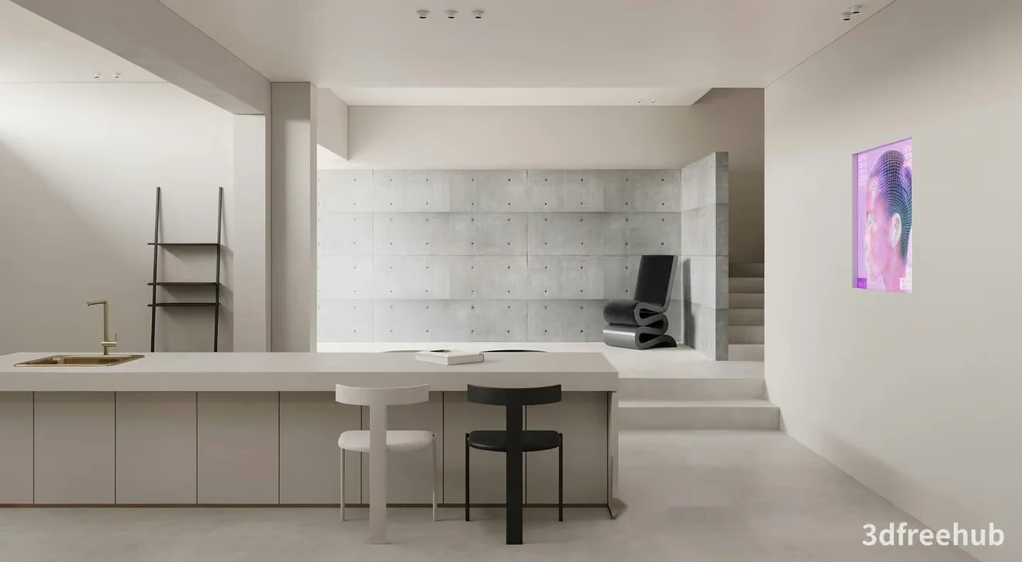 Modern Minimalist Office 3D Model – 23584 – VRAY Render