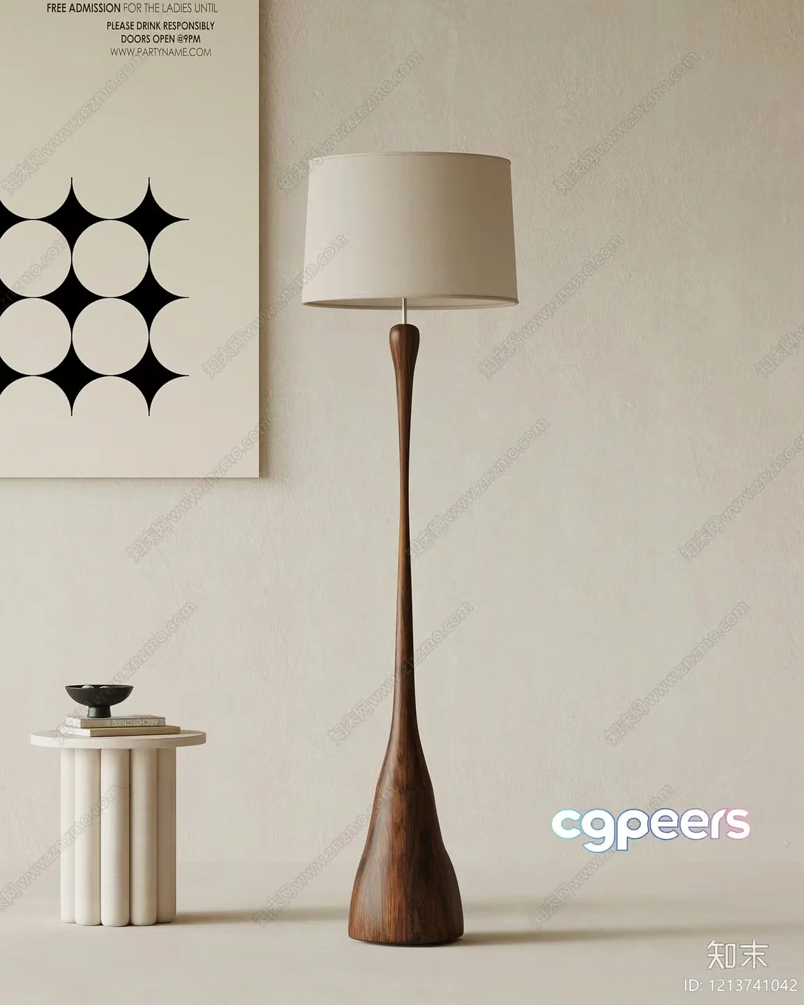 Mid-Century Modern Lamp 3D Model – 14320 – VRAY Render
