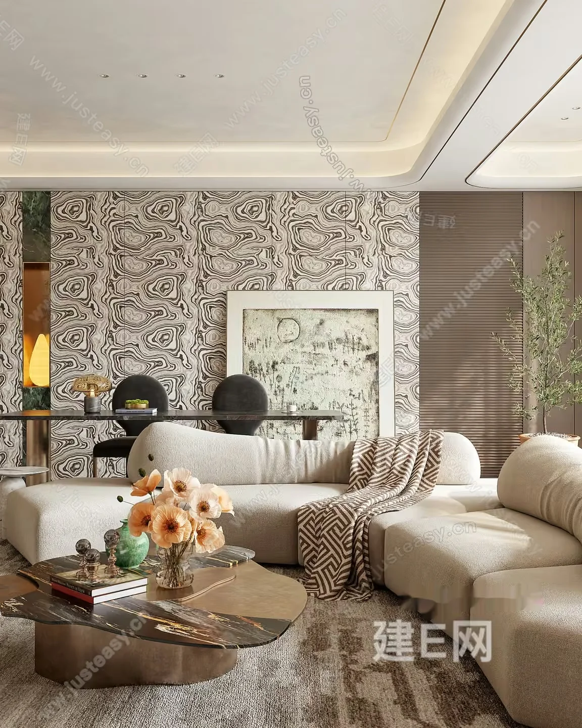 A Modern Living Room 3D Model – 19745 – VRAY Render