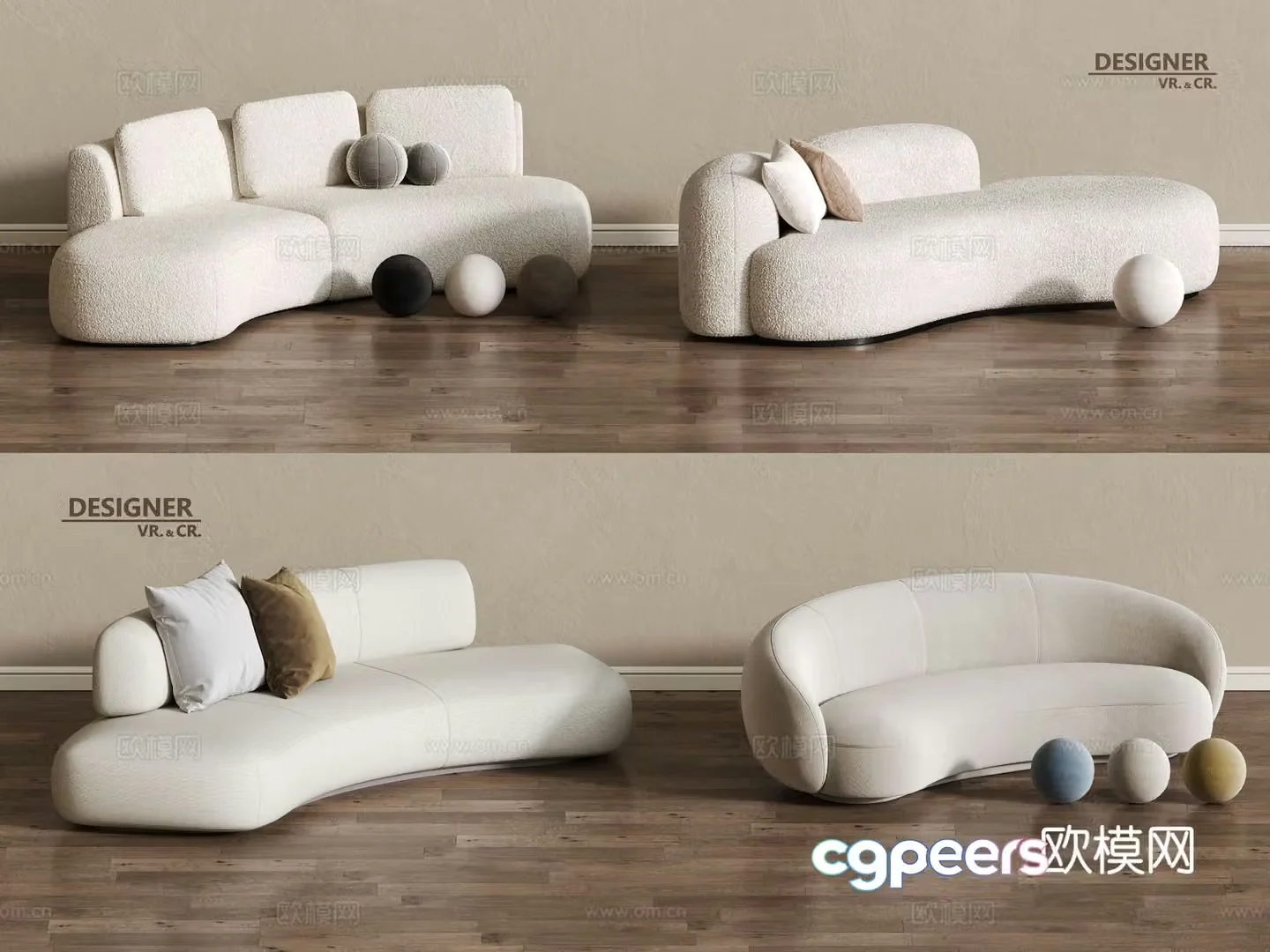 Special shaped sofa curved sofa 3d model
