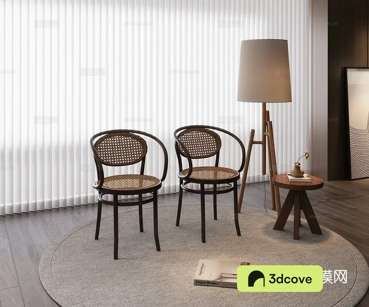Medium-old single chair 3d model