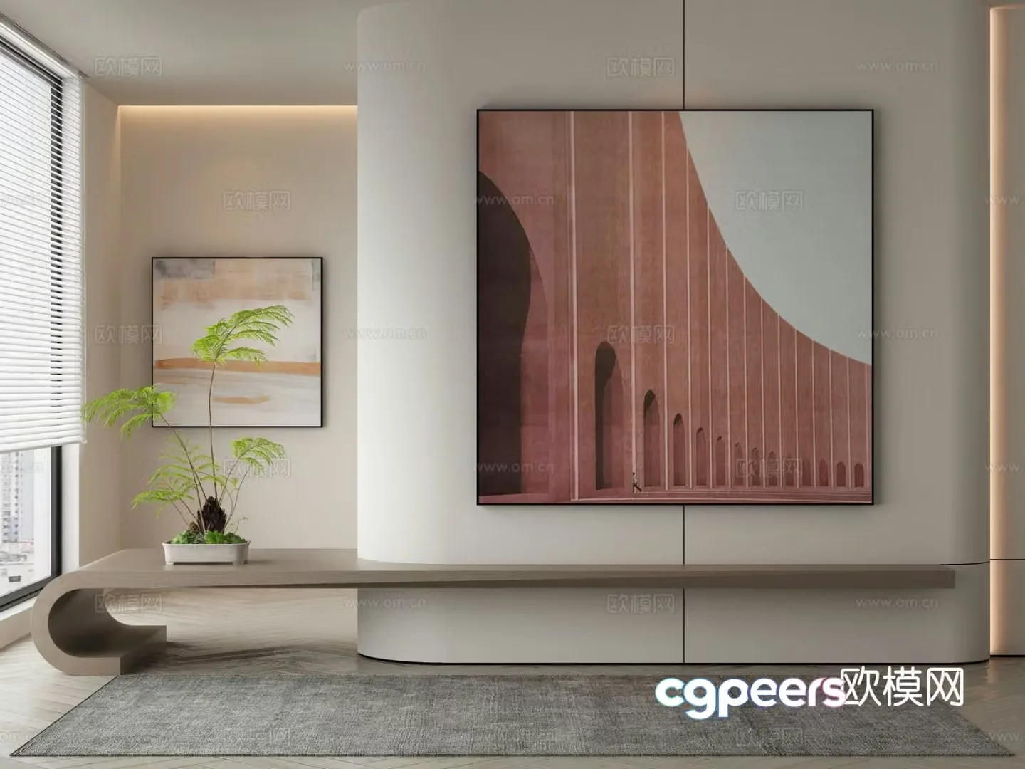Decorative painting architectural painting hanging painting 3d model
