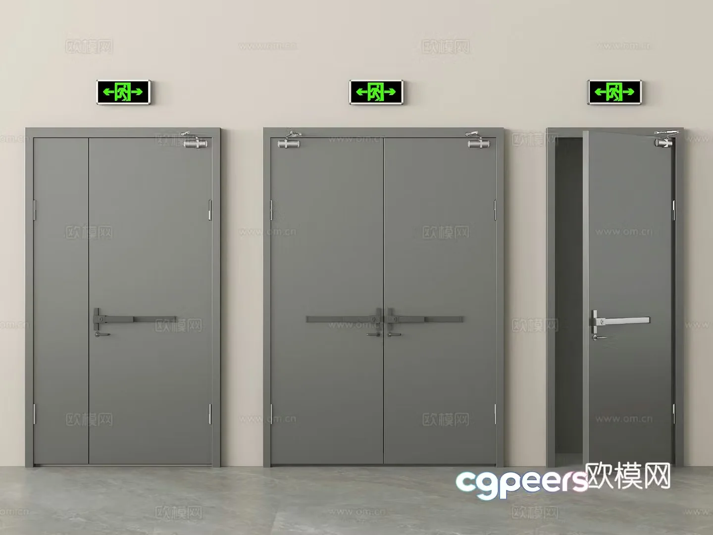 Modern fire door Fire door Safety exit 3D model
