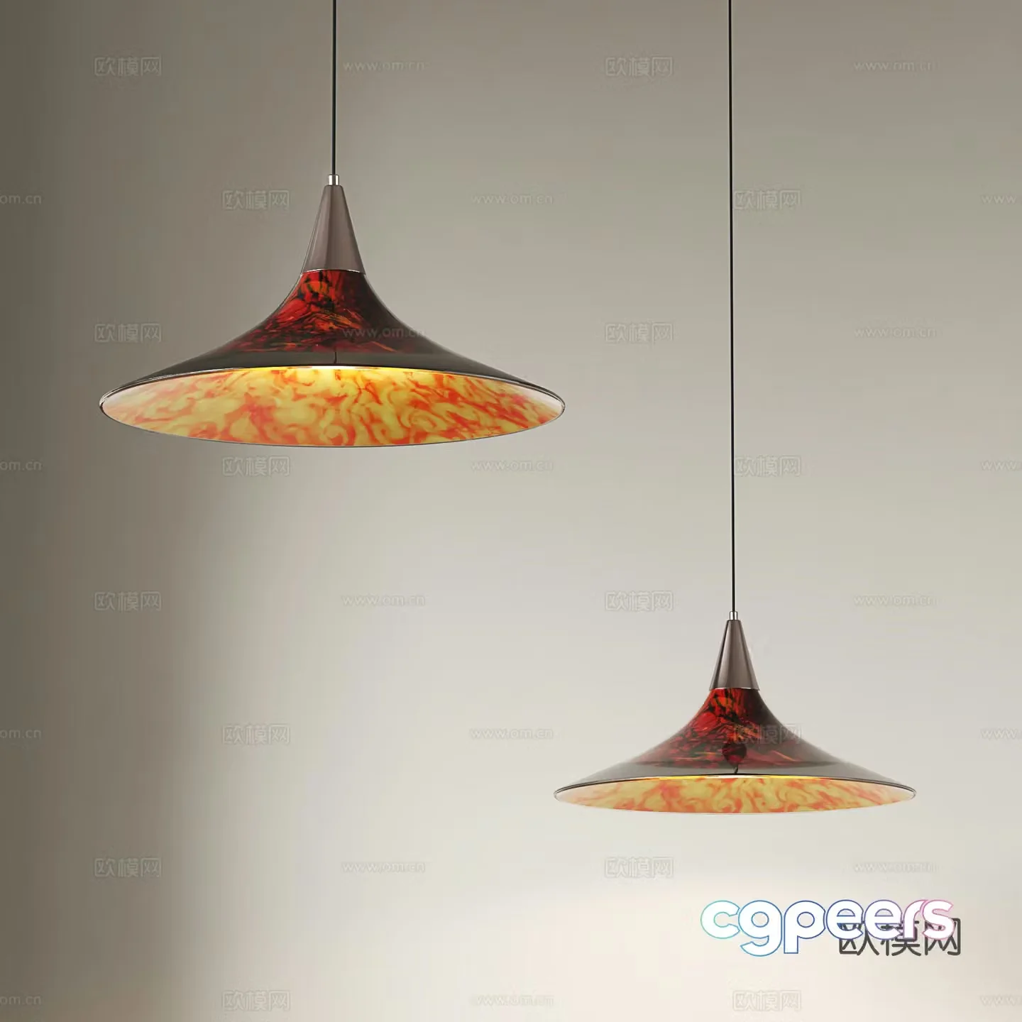 Middle-aged chandeliers retro chandeliers restaurant bar chandeliers stained glass chandeliers 3D model