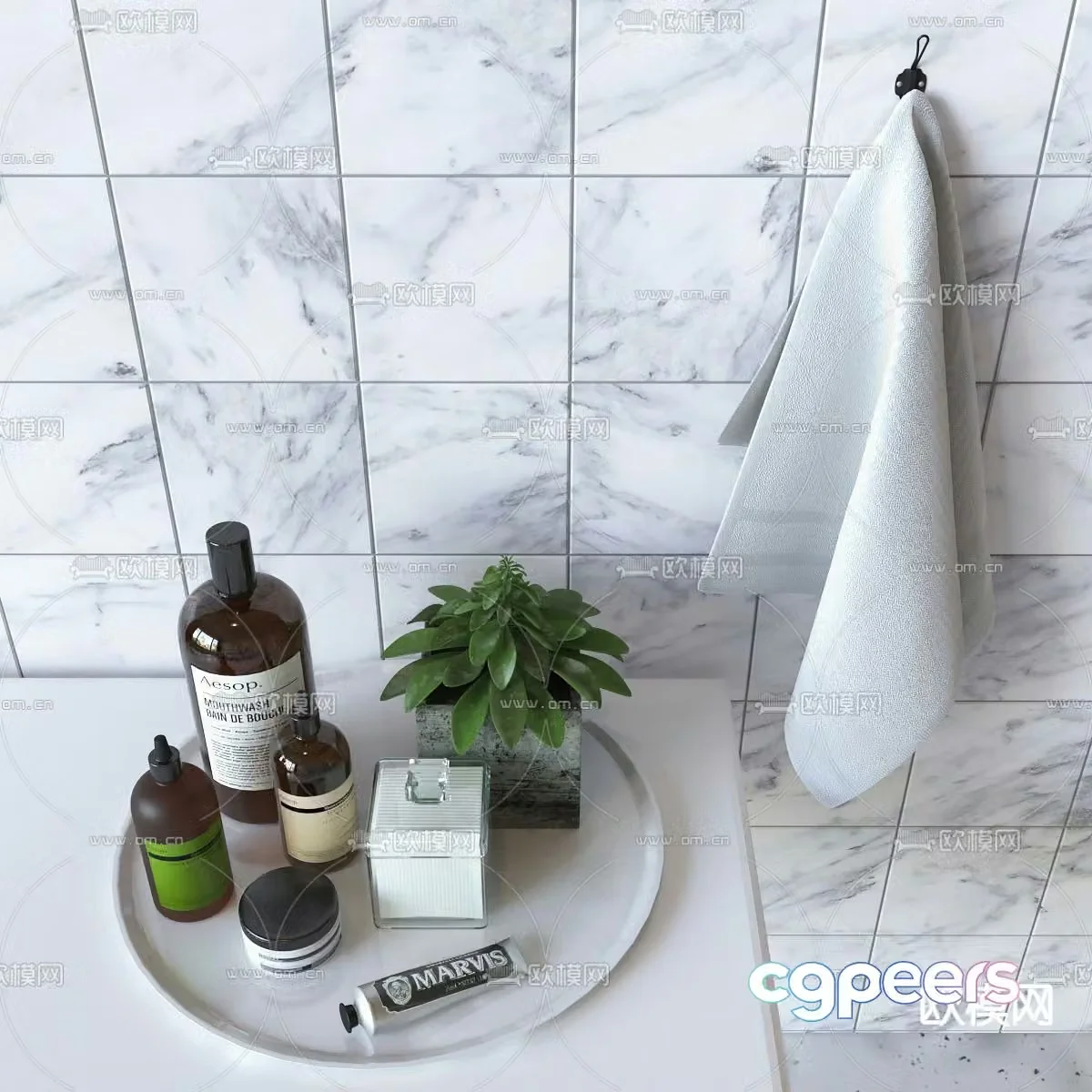 Modern bathroom supplies 3d model