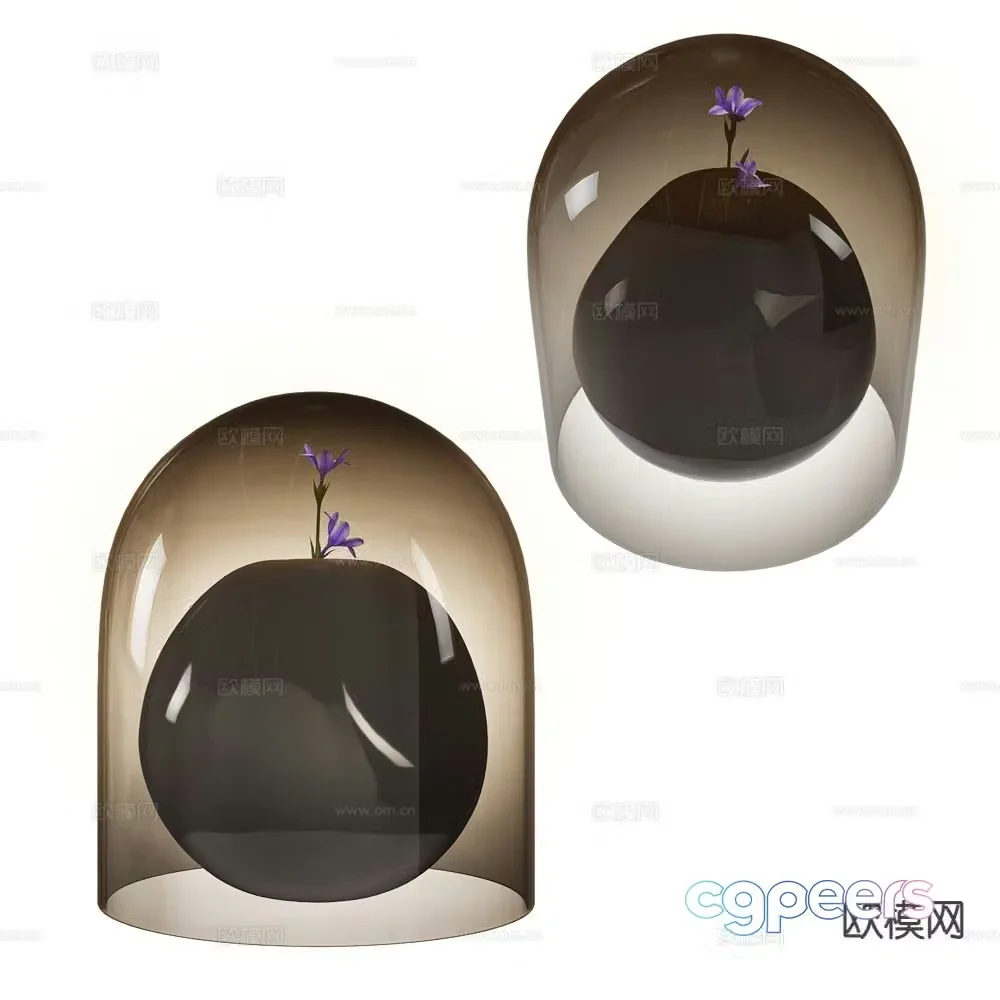 DECHEM glass vase floral 3d model