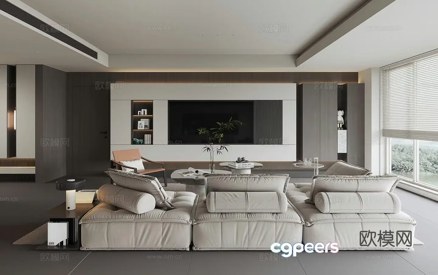 Modern home living room 3d model