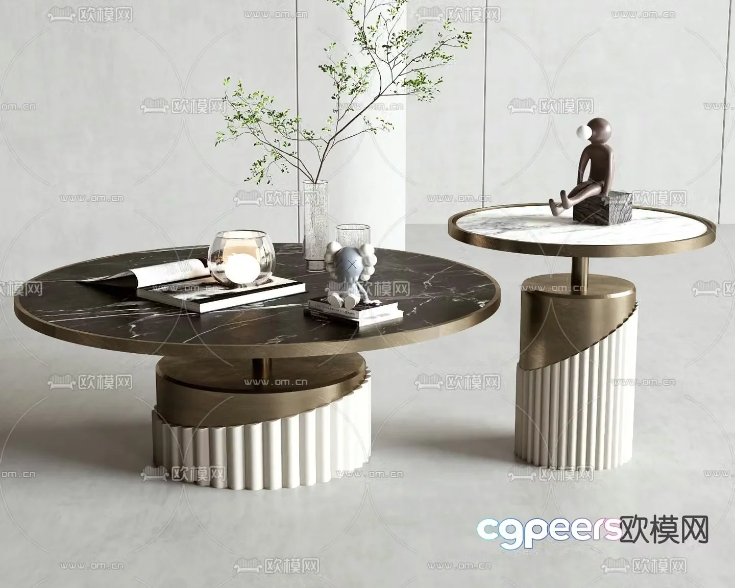 Light luxury coffee table mother-in-law coffee table 3d model