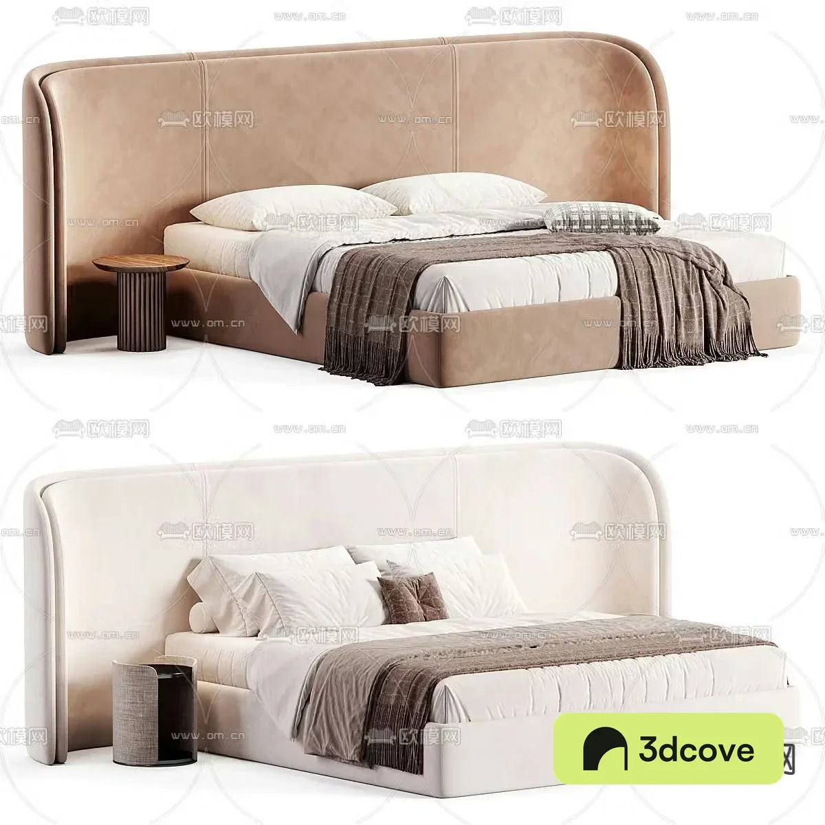 Modern fabric double bed