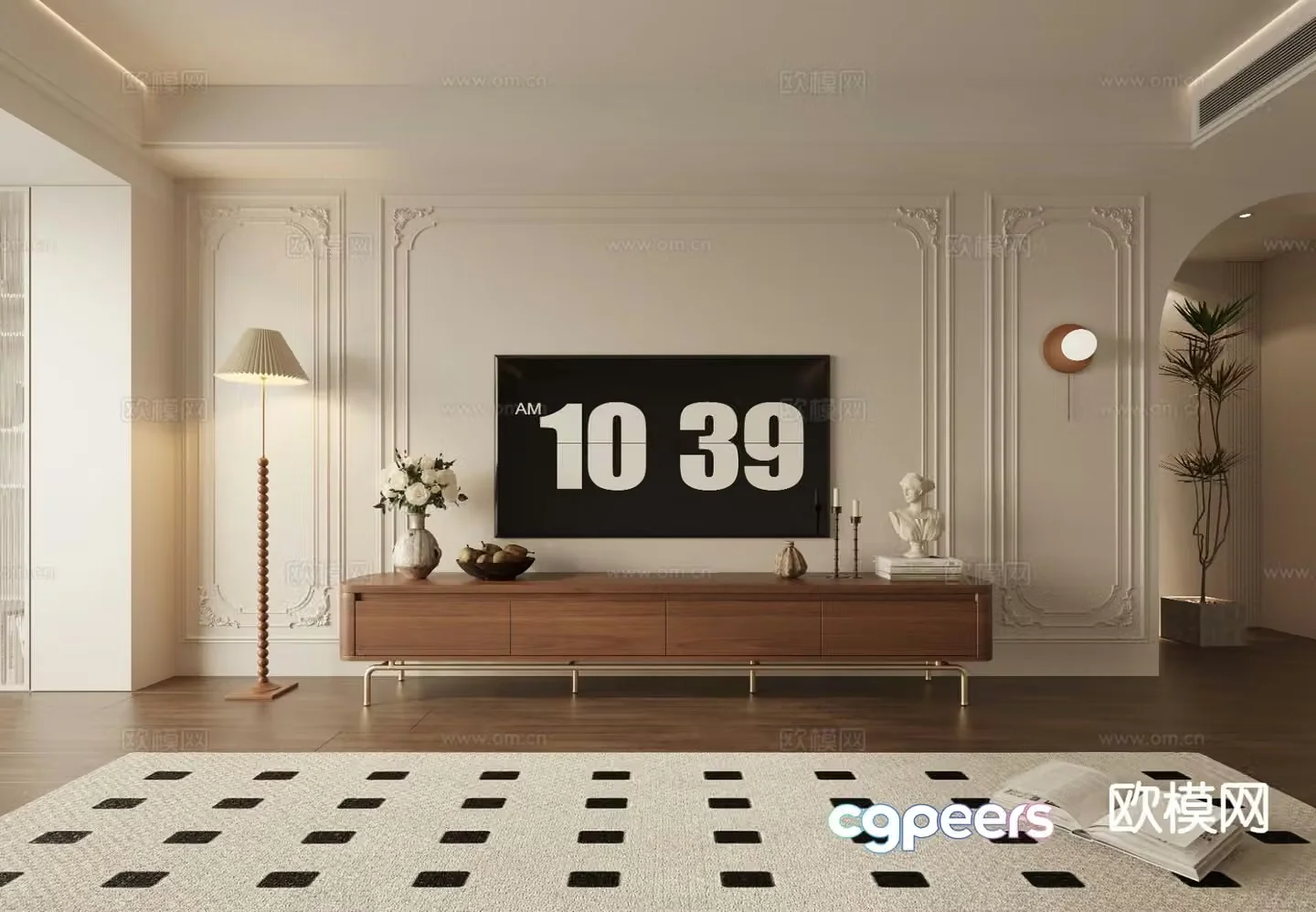 French retro TV cabinet 3d model