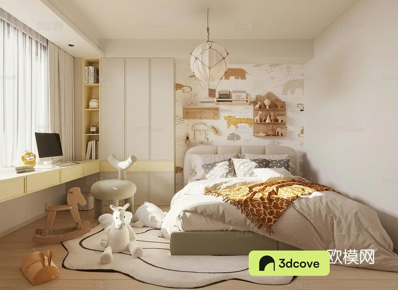 Modern children’s room children’s bedroom master bedroom toy doll combination