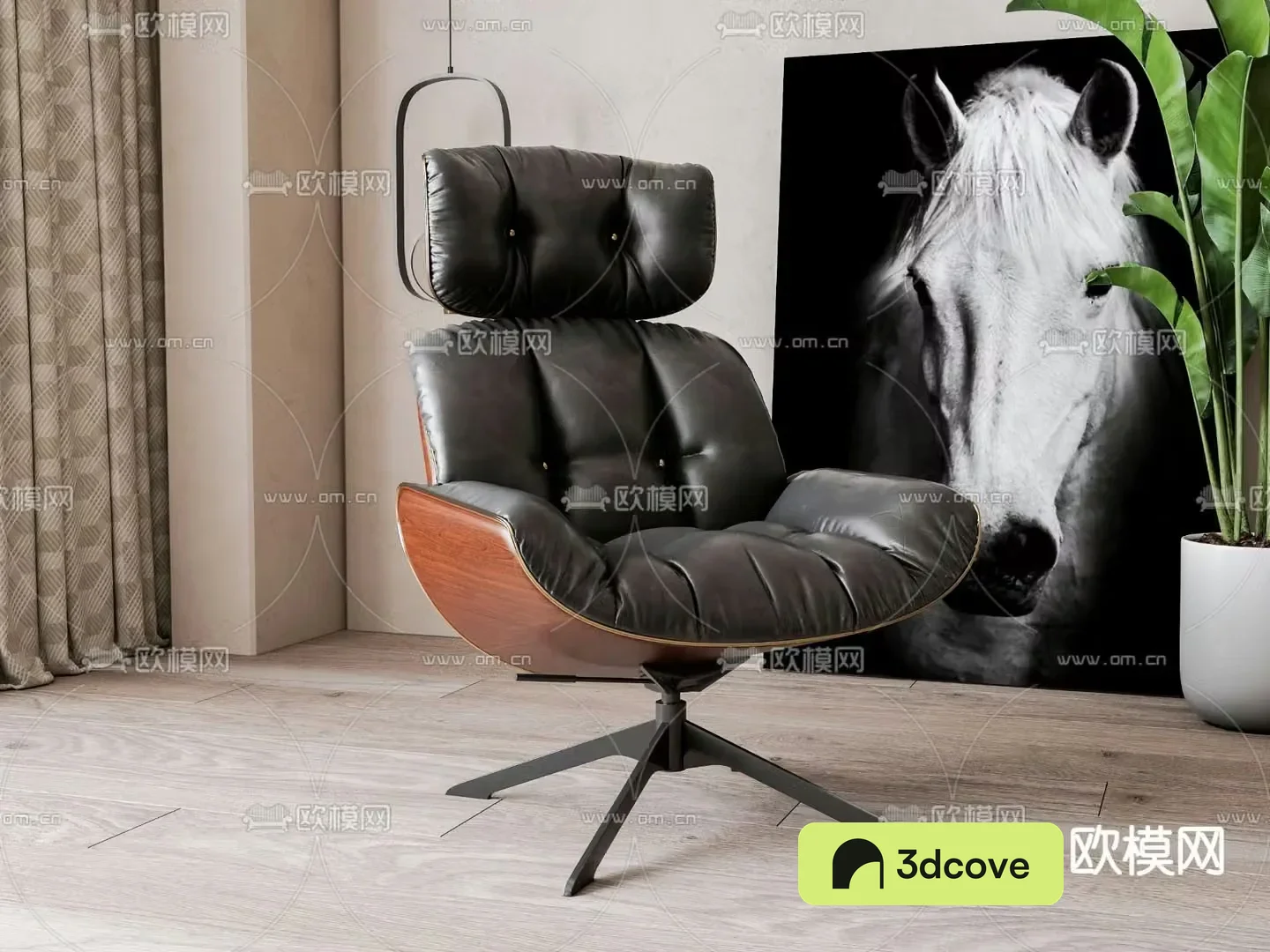 Leather leisure chair sofa chair boss chair