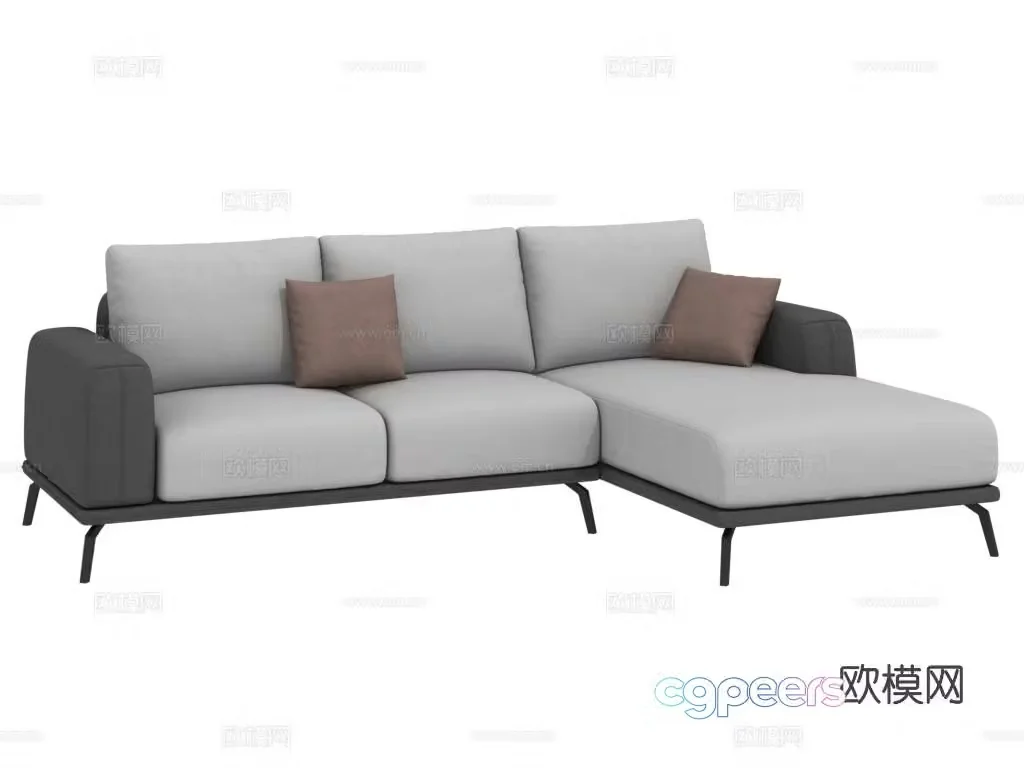 Three seater sofa corner sofa 3d model