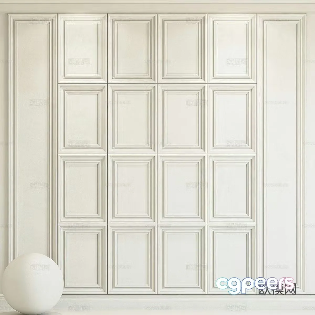 French wall panel 3d model