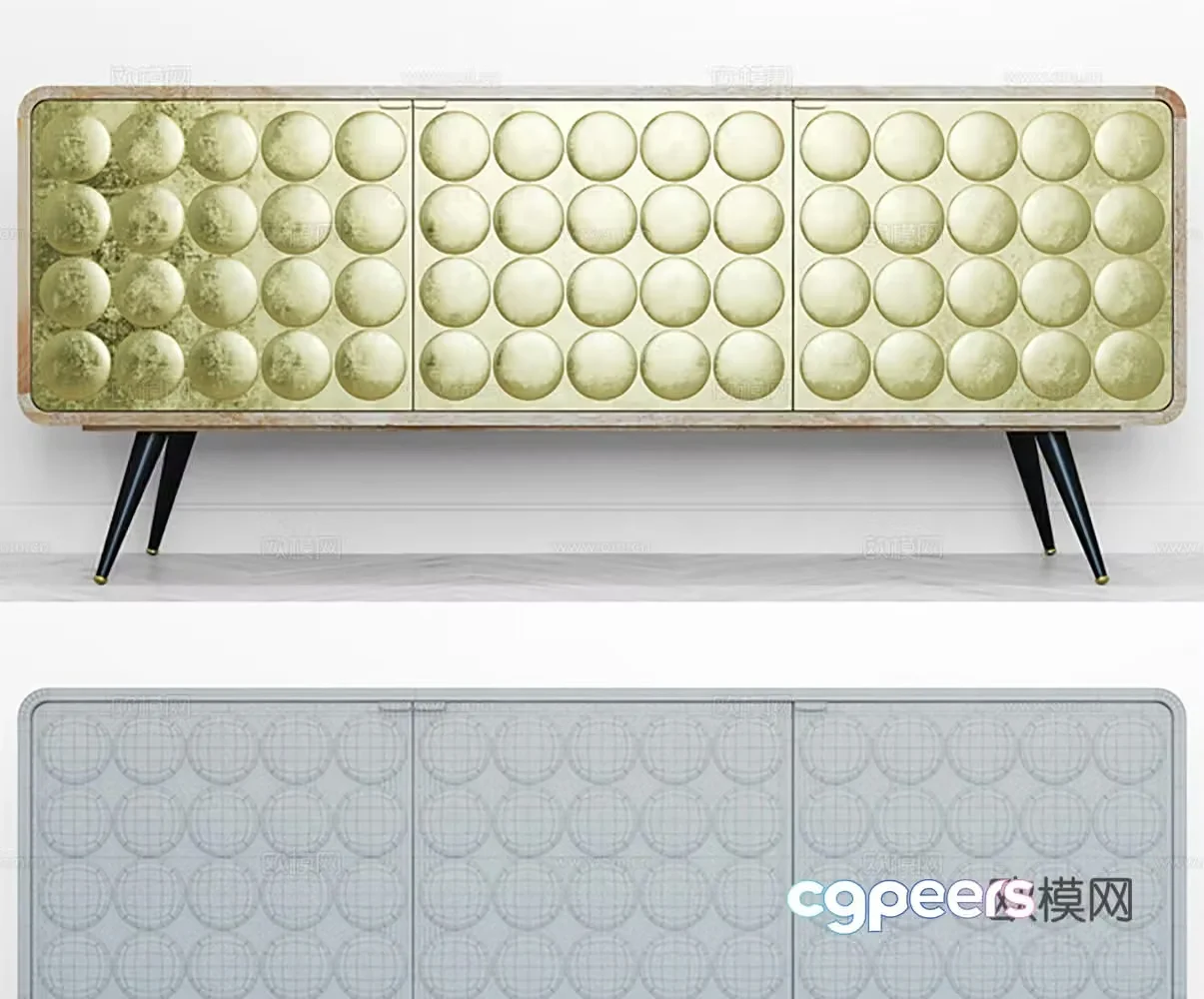 Italian light luxury TV cabinet 3D model