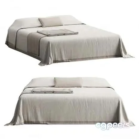 Two Beds With White Sheets 3D Model – 3635 – CORONA Render