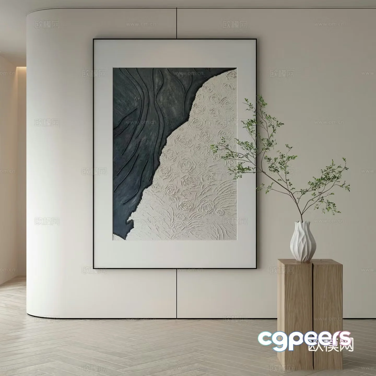 Modern Wasabi Hanging Painting Oil Painting 3D Model