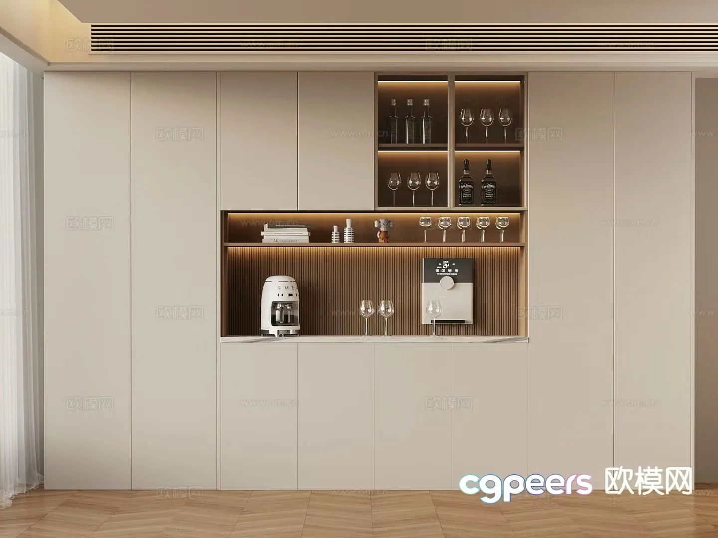 Modern cabinet wine cabinet 3d model