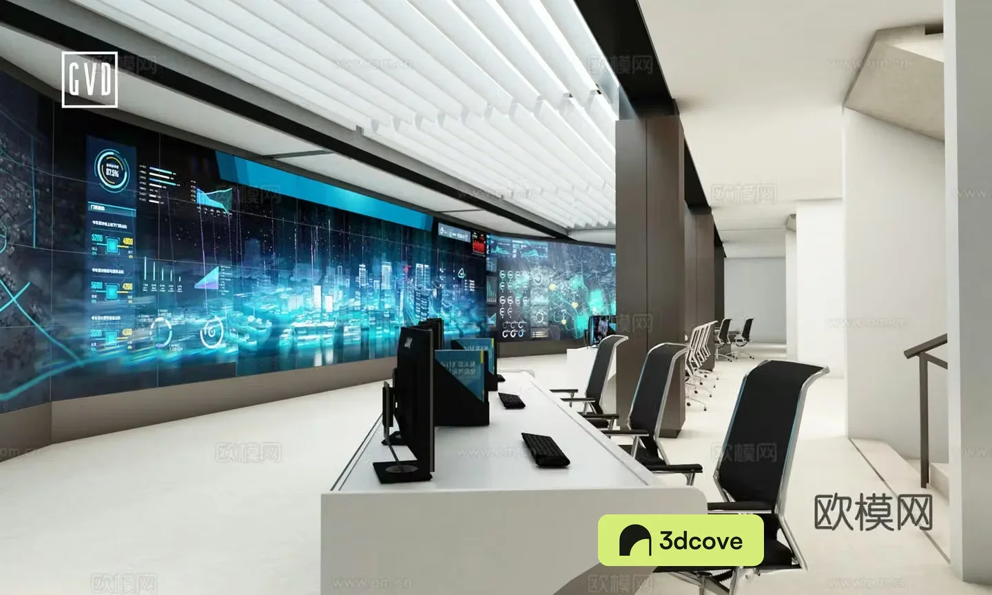 Management and Control Center Scheduling and Command Center Digital Intelligence Center Science and Technology Exhibition Hall Large Screen Visualization Digital