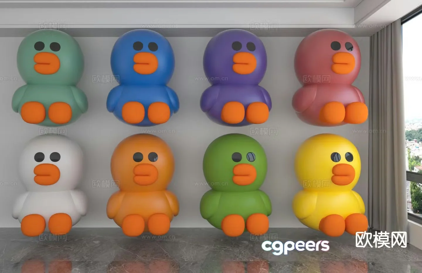 Duck trendy toys dolls doll ornaments 3d model