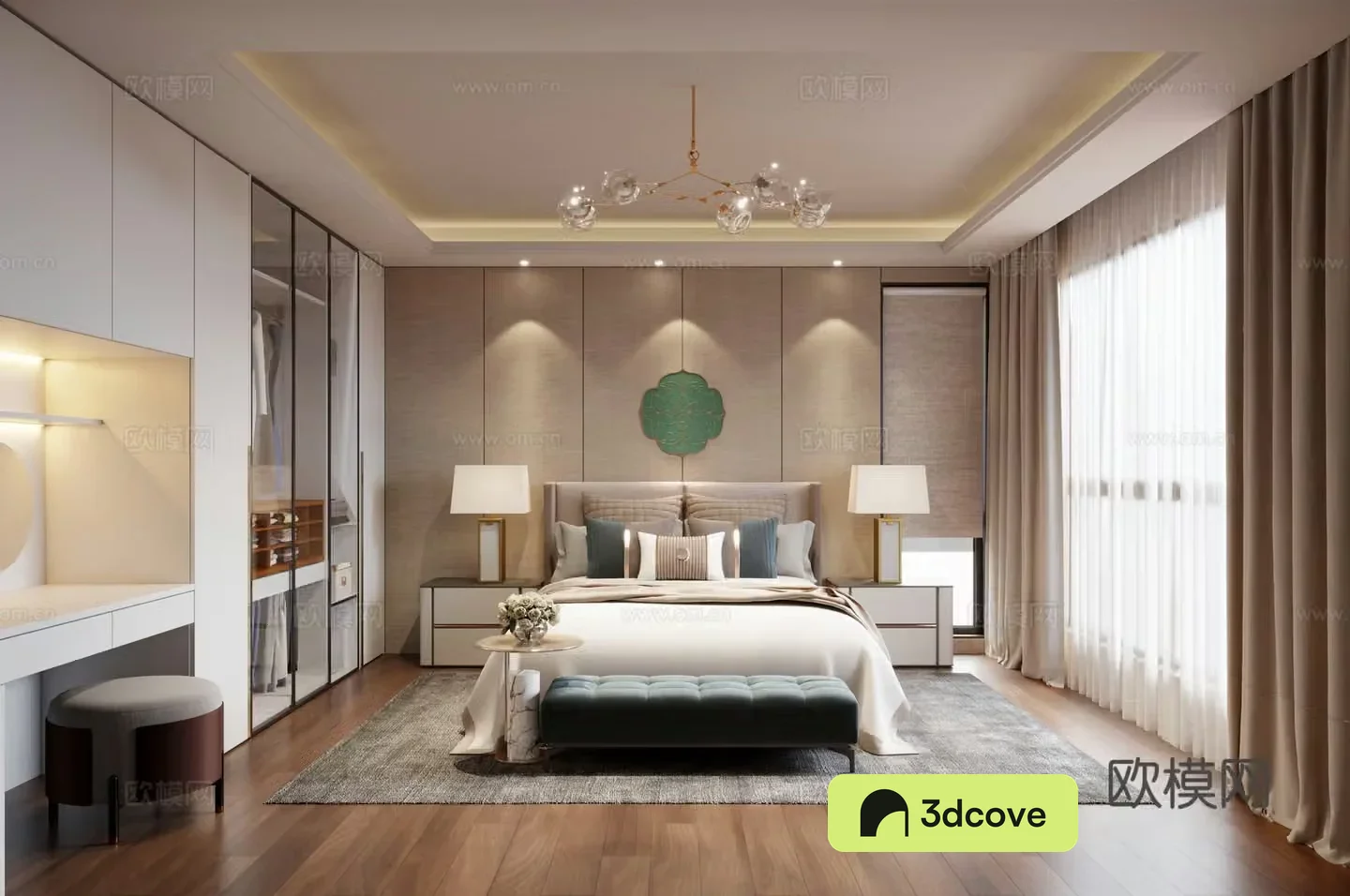 New Chinese style bedroom master bedroom