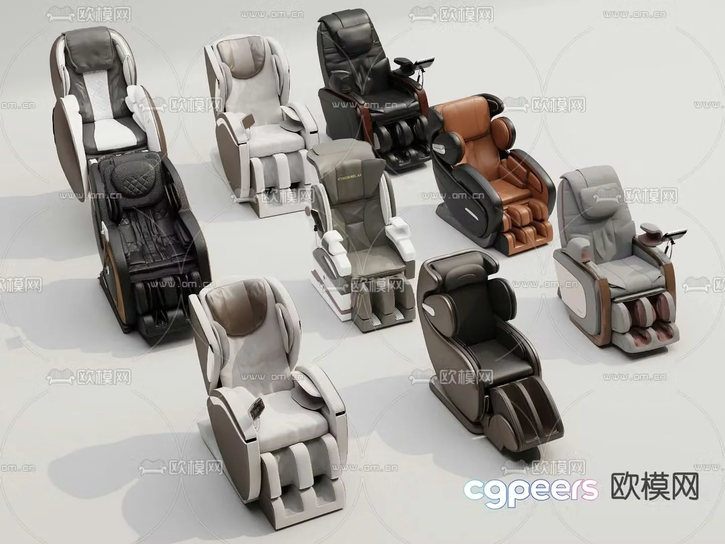 Electric massage chair leather massage chair 3d model