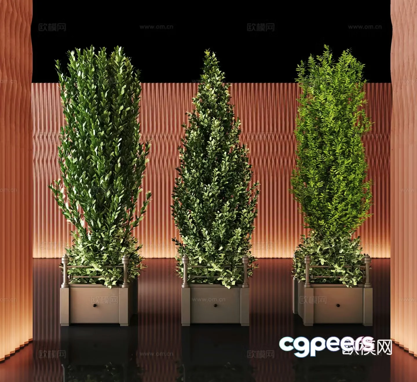 Green plant plant pot potted plant 3d model